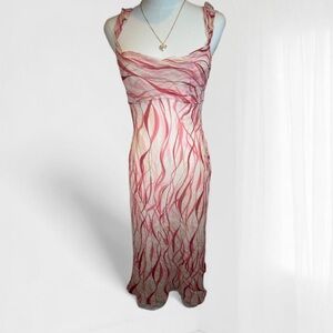 Vintage 2000s BCBG Max Azria Pink Silk Chiffon Cowl Neck Dress